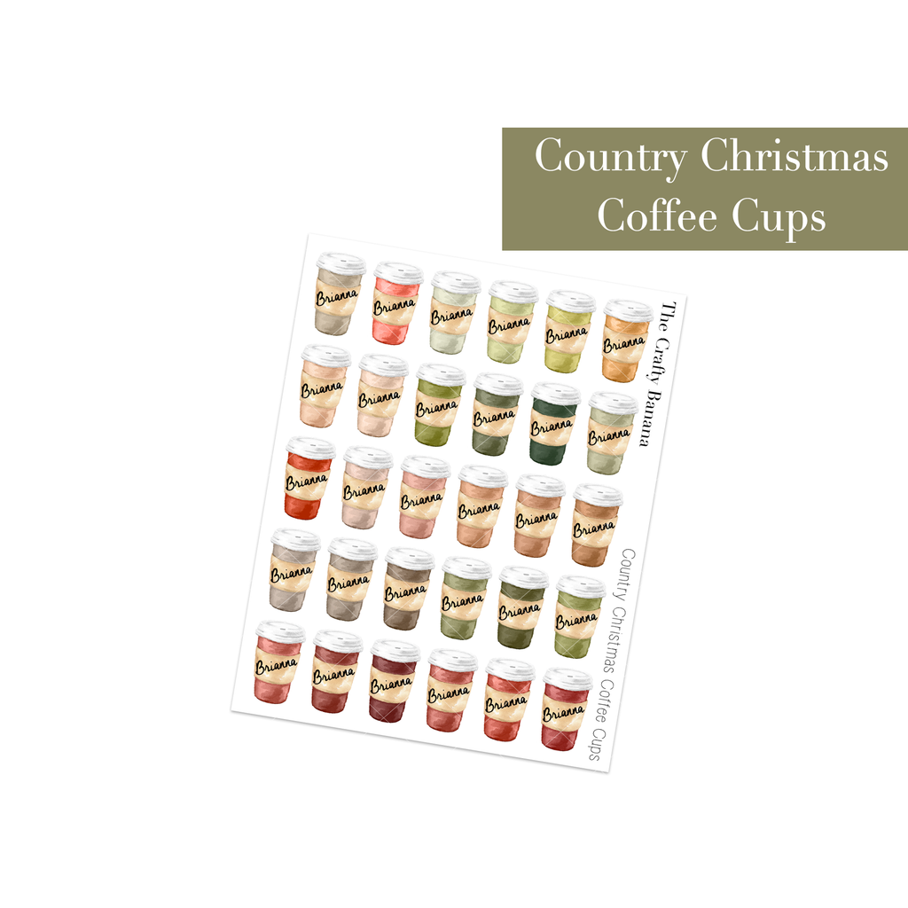 Country Christmas Coffee Cups | Customizable