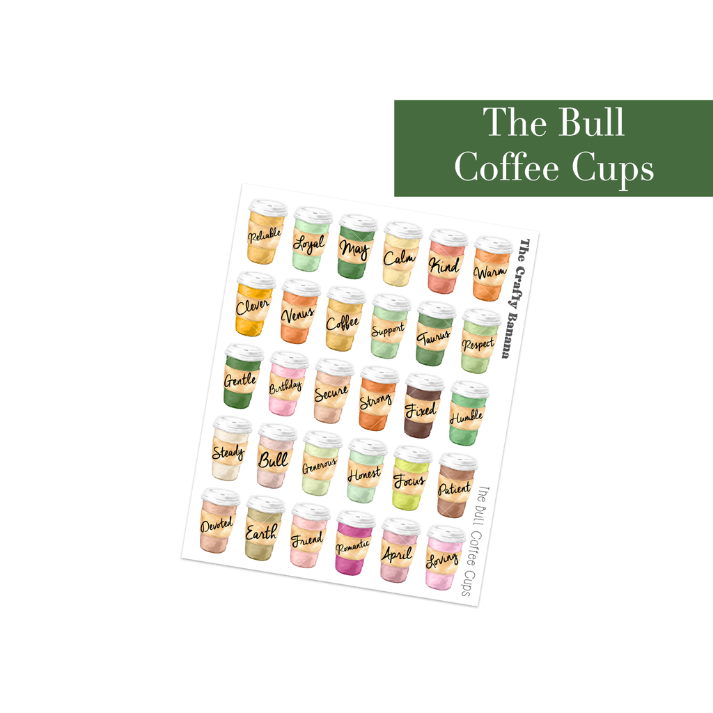 The Bull Coffee Cups | Taurus Characteristics | Not Customizable | Updated!