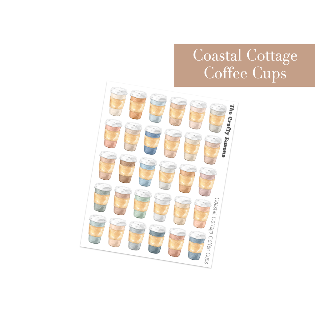 Coastal Cottage Coffee Cups | Customizable