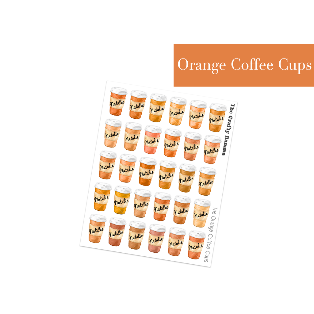 Orange Coffee Cups | Customizable