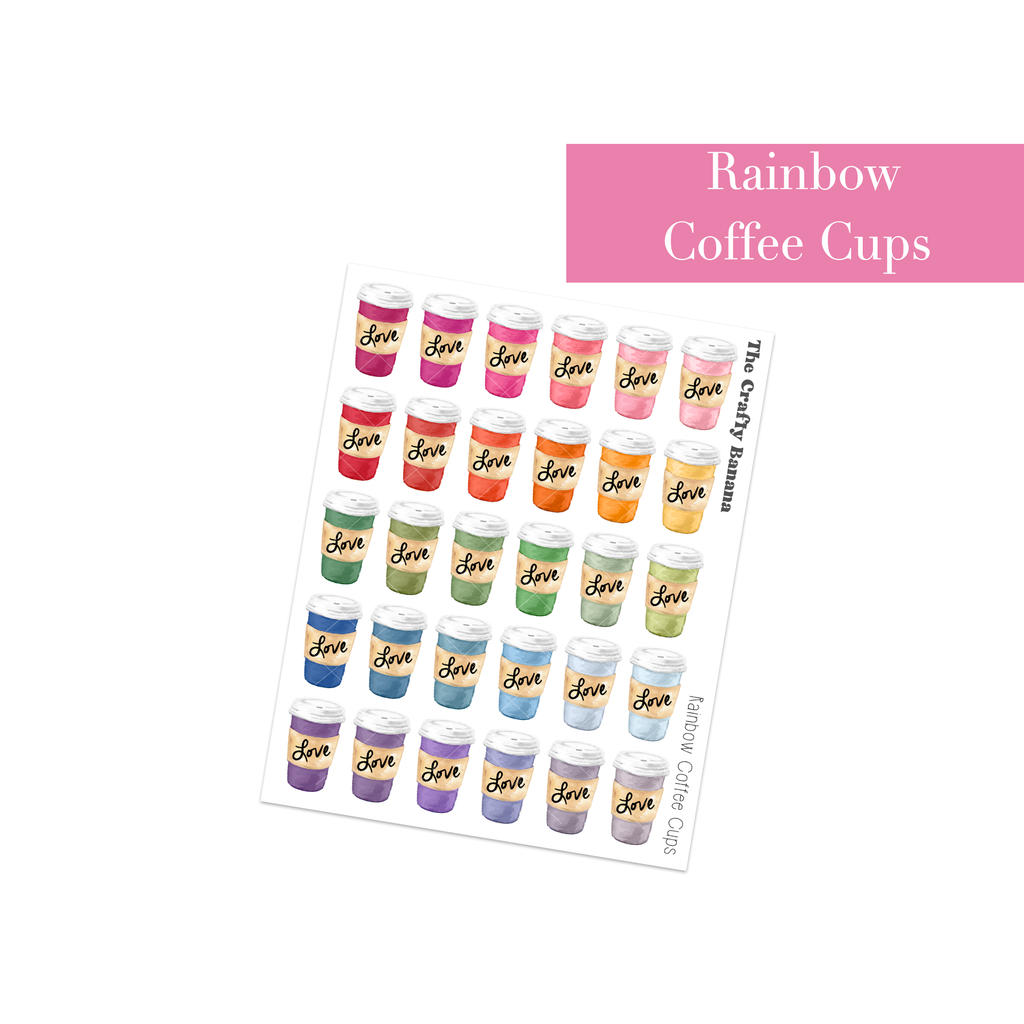 Rainbow Coffee Cups | Customizable