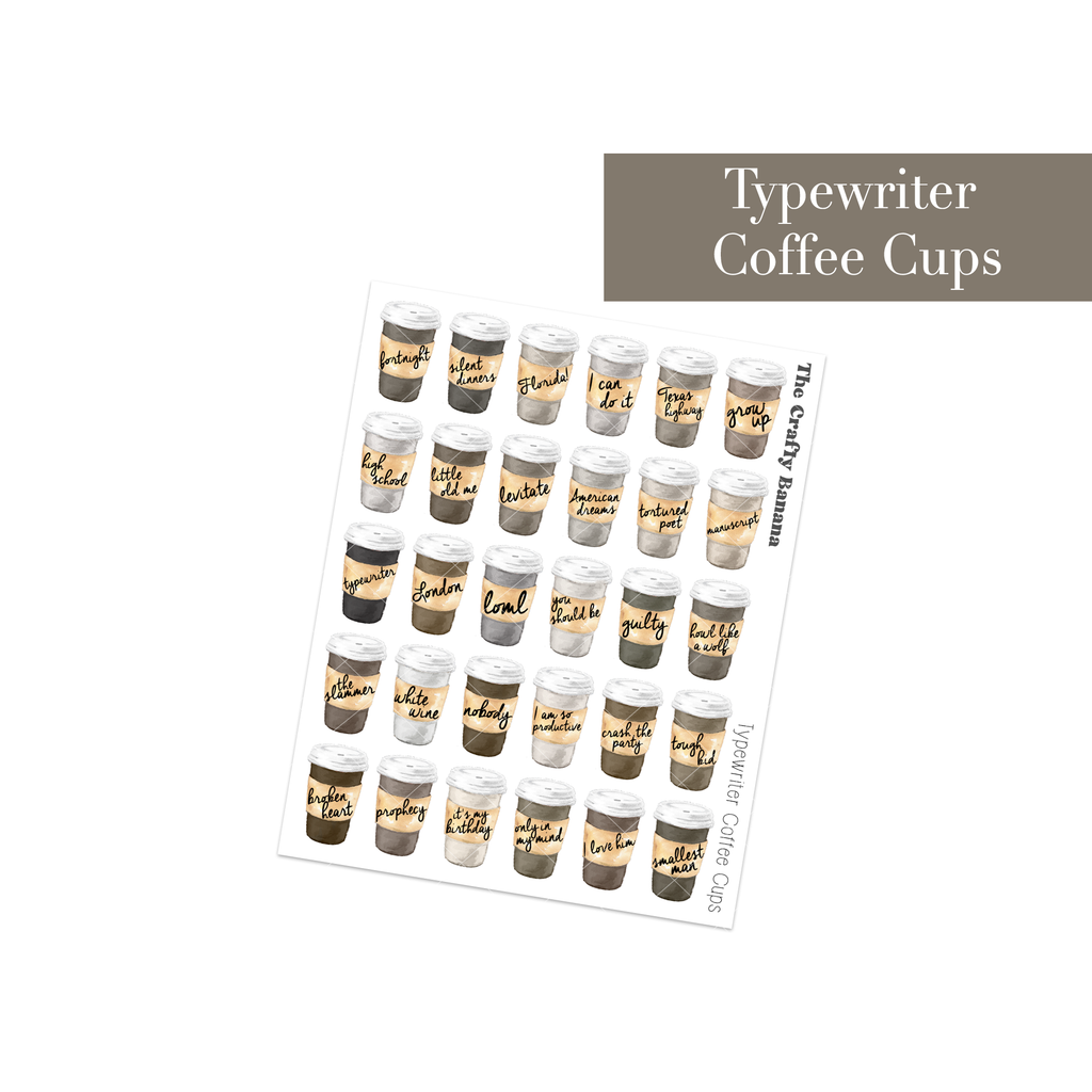 Typewriter Coffee Cups | Not Customizable