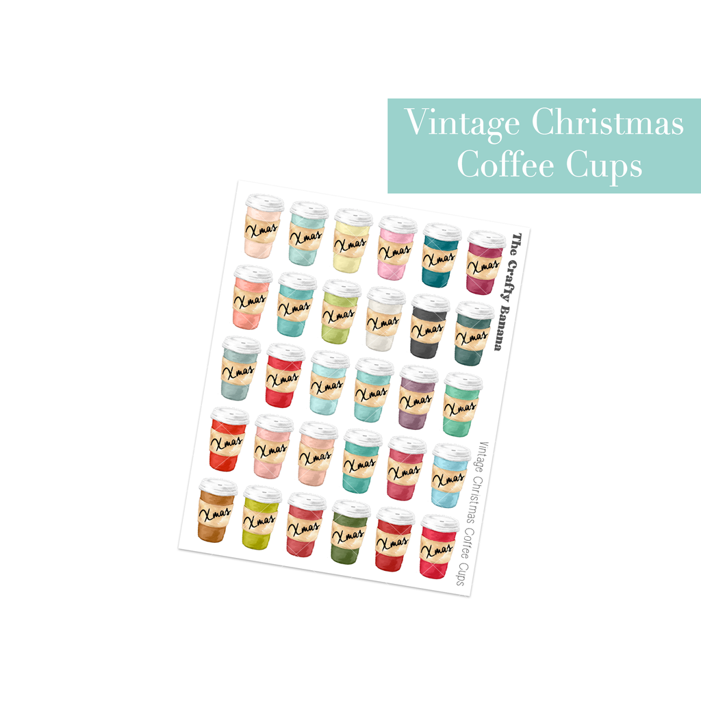 Vintage Christmas Coffee Cups | Customizable