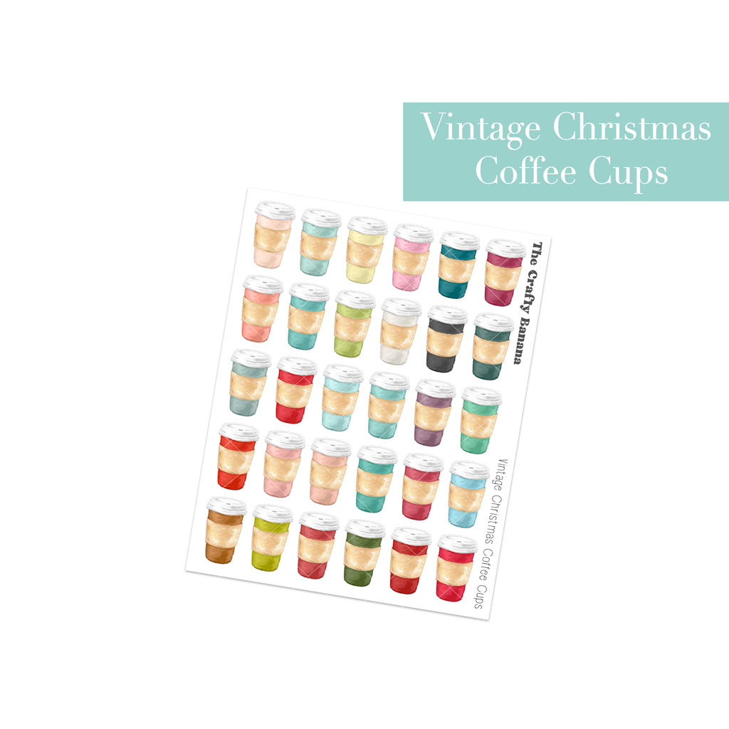 Vintage Christmas Coffee Cups | Customizable