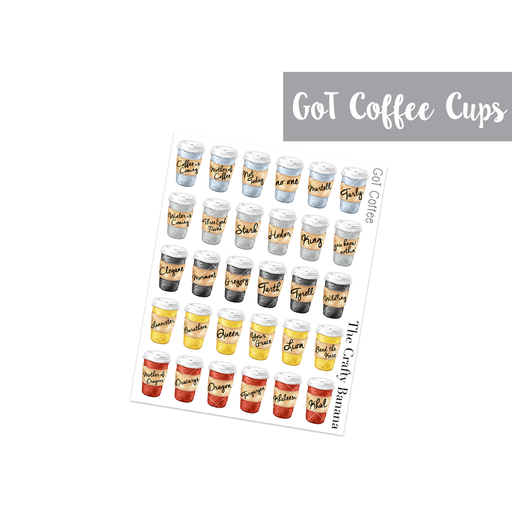 GoT Coffee Cups | Game of Thrones Inspired | Not Customizable